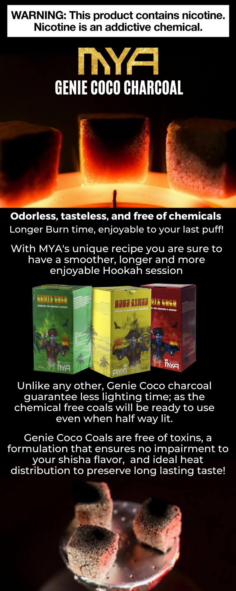 HOOKAH CHARCOALS GENIE COCO 96 - Image 3