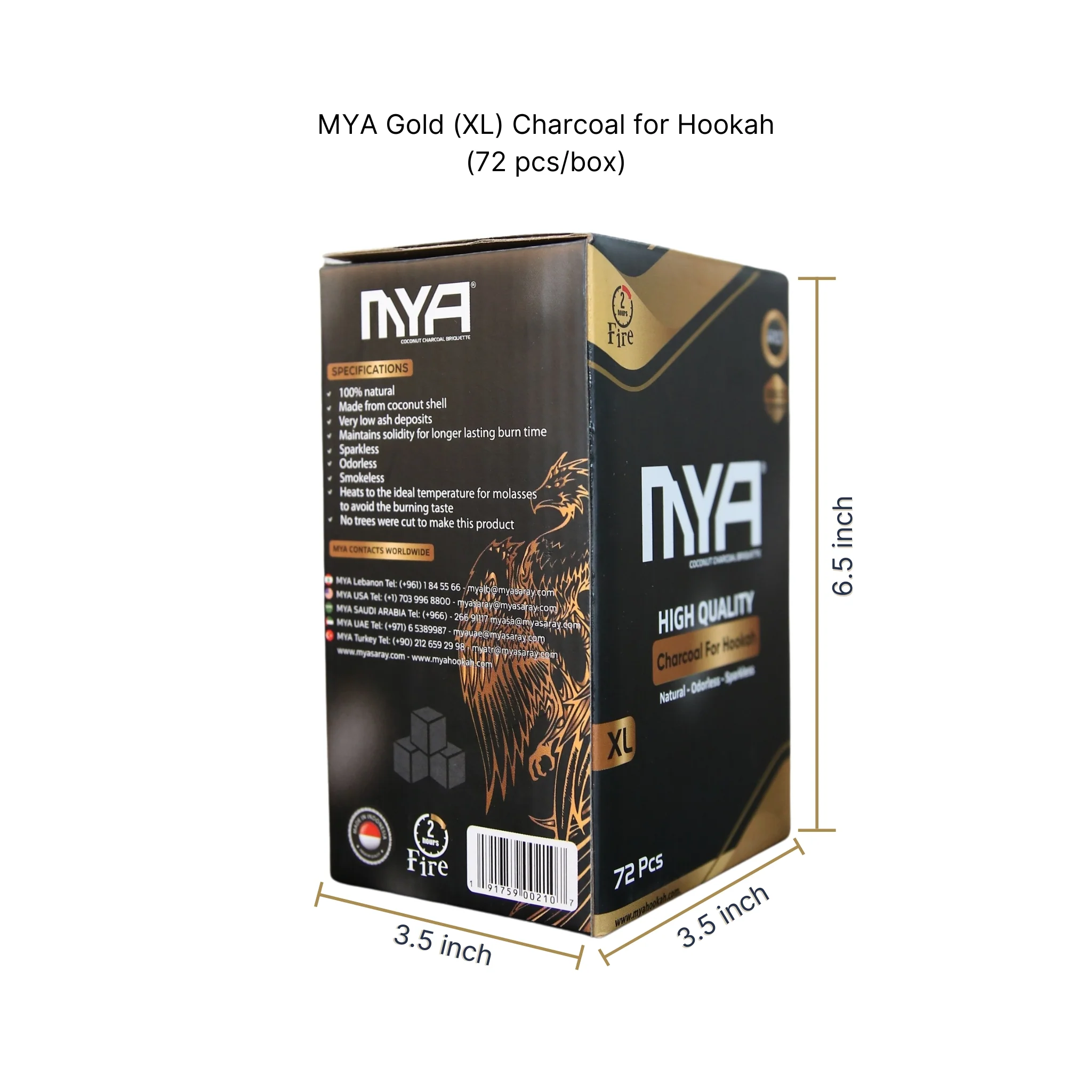 MYA GOLD 72 HOOKAH CHARCOALS - Image 7